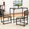 Grey Oak Engineered Wood 3-Piece Bistro Dining Set with Metal Frame